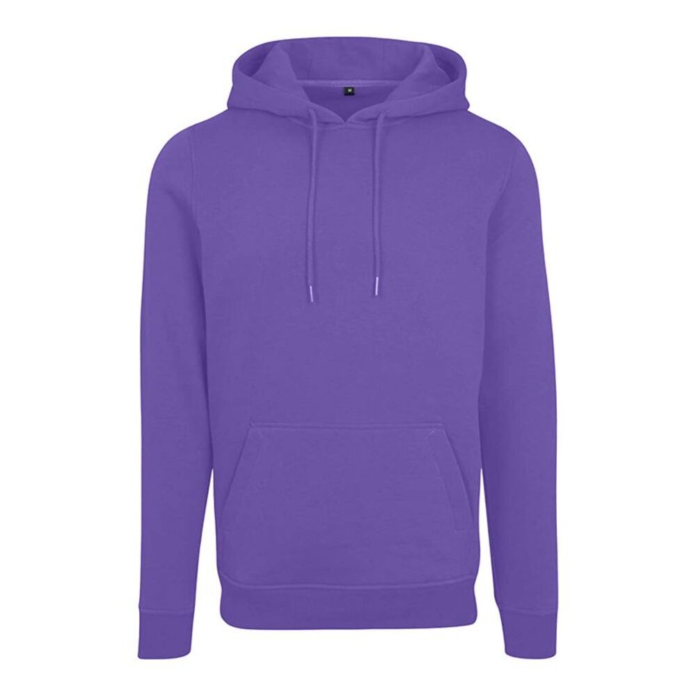 Build Your Brand Mens Heavy Pullover Hoodie / Ultra Violet